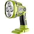DTEZTECH 18V Flashlight for Ryobi ONE+ 18V Li-ion Ni-Cad Ni-Mh Battery, 12W 1120LM LED Spotlight with RED Night Vision, Cordless LED Work Light Indoor Outdoor Use