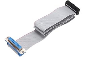 uxcell IDC Wire Flat Ribbon Cable DB25 Female to FC-26 Female Connector 2.54mm Pitch 50cm Length