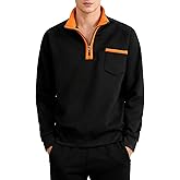 Wirltte Mens Quarter Zip Pullover Sweatshirt Long Sleeve Casual Warm Fleece Stand Collar Sweatshirts for Men