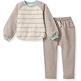 Burt's Bees Baby Baby Boys' Shirt and Pant Set, Top & Bottom Outfit Bundle, 100% Organic Cotton