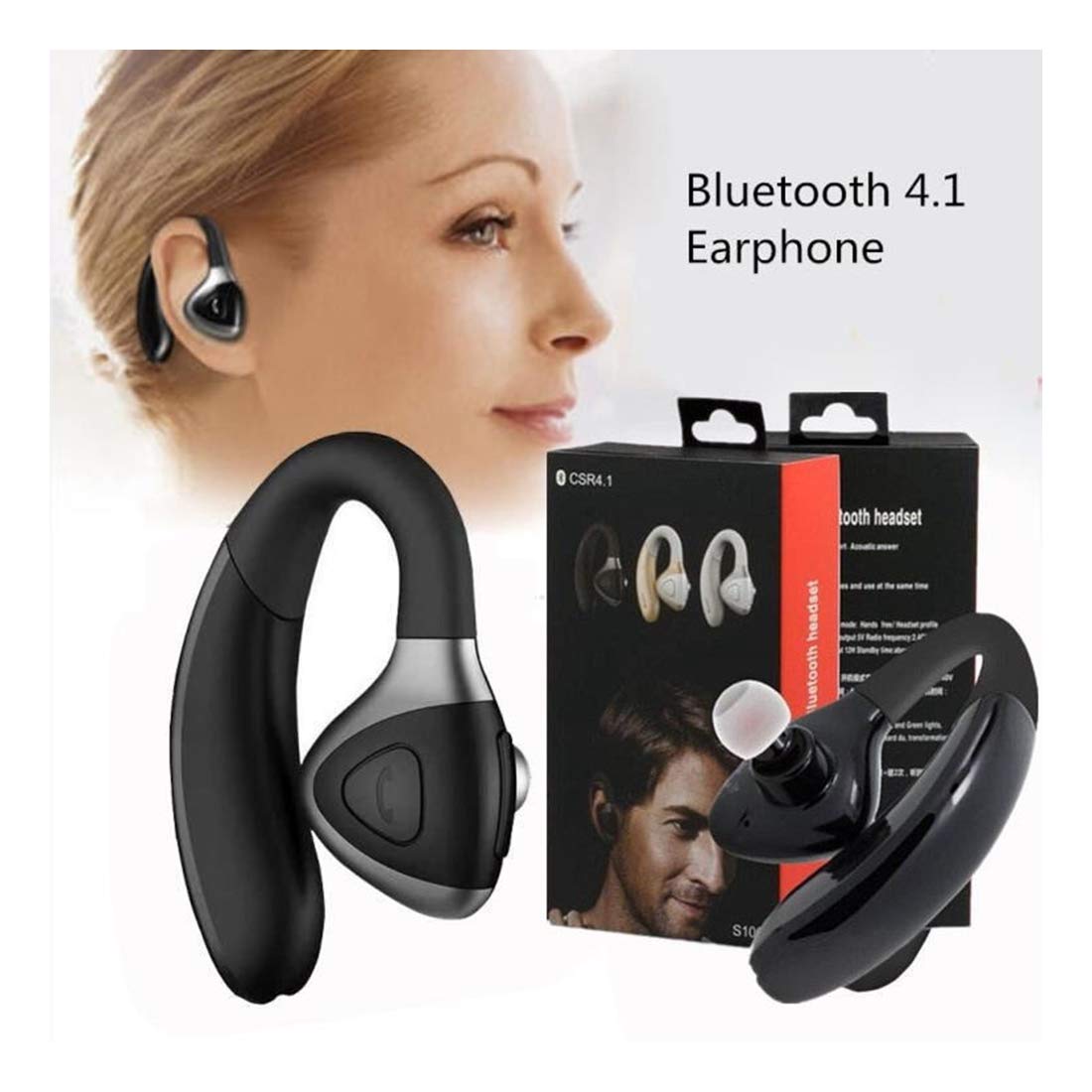 Wireless Earbuds, Bluetooth 4.1 Headphones TWS Stereo Wireless Earphones Sweatproof Bluetooth Earbuds in-Ear Headset Earphones with Case Built-in Mic Deep Bass for Sports Shohotop (Black)