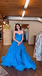 Tiered Blue Ruffle Prom Dresses 2025 for Women