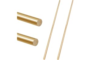 Glarks 2Pcs 6mm x 356mm Brass Straight Solid Round Rod Lathe Bar Stock for DIY RC Model Car, RC Helicopter Airplane, Model Sh