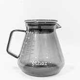 Ethoz by Planetary Design Smoked Glass Carafe, Borosilicate Glass Pitcher | Brewing &amp; Serving. Ergonomic Design, Calibrated Measurements, and Temperature-Resistant Durability.