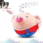 jitaty Dog Toys for Small Large Dogs,Puppy Toys to Keep Them Busy,Moving Interactive Squeaky Dog Toy,Active Moving Pet Plush Toy,Small Dog Toys (Red Pig)