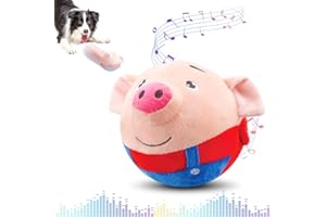 jitaty Dog Toys for Small Large Dogs,Puppy Toys to Keep Them Busy,Moving Interactive Squeaky Dog Toy,Active Moving Pet Plush Toy,Small Dog Toys (Red Pig)