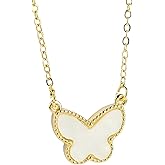 14K Gold Filled Butterfly Necklace For Women, Classic Butterfly Pendant Necklace Romantic Cute Butterfly Pendant Jewelry, Butterfly Small Short Pendant Necklace