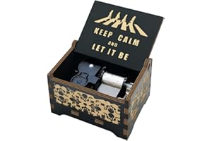 Wooden Music Box- 18 Note Mechanism Antique Carved Wooden Music Box Crafts (Let it be)