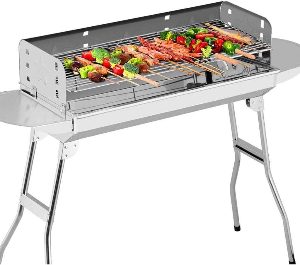 FYYDNR Portable BBQ Charcoal Grill Foldable BBQ Tool Kits,Charcoal Barbecue Grill Smoker Gril for Outdoor Cooking Camping Hiking Picnics