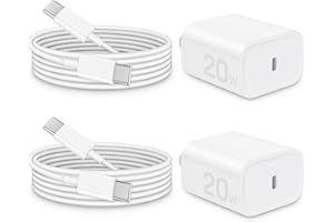 Brasag i Phone 17 16 15 Charger Fast Charging - 20W PD Fast Charger Block with 6Ft USB C Cable for i Phone 17/16/15 Series, i Pad Pro/Air/Mini, Galaxy S23, Pixel 8 & More (2-Pack)