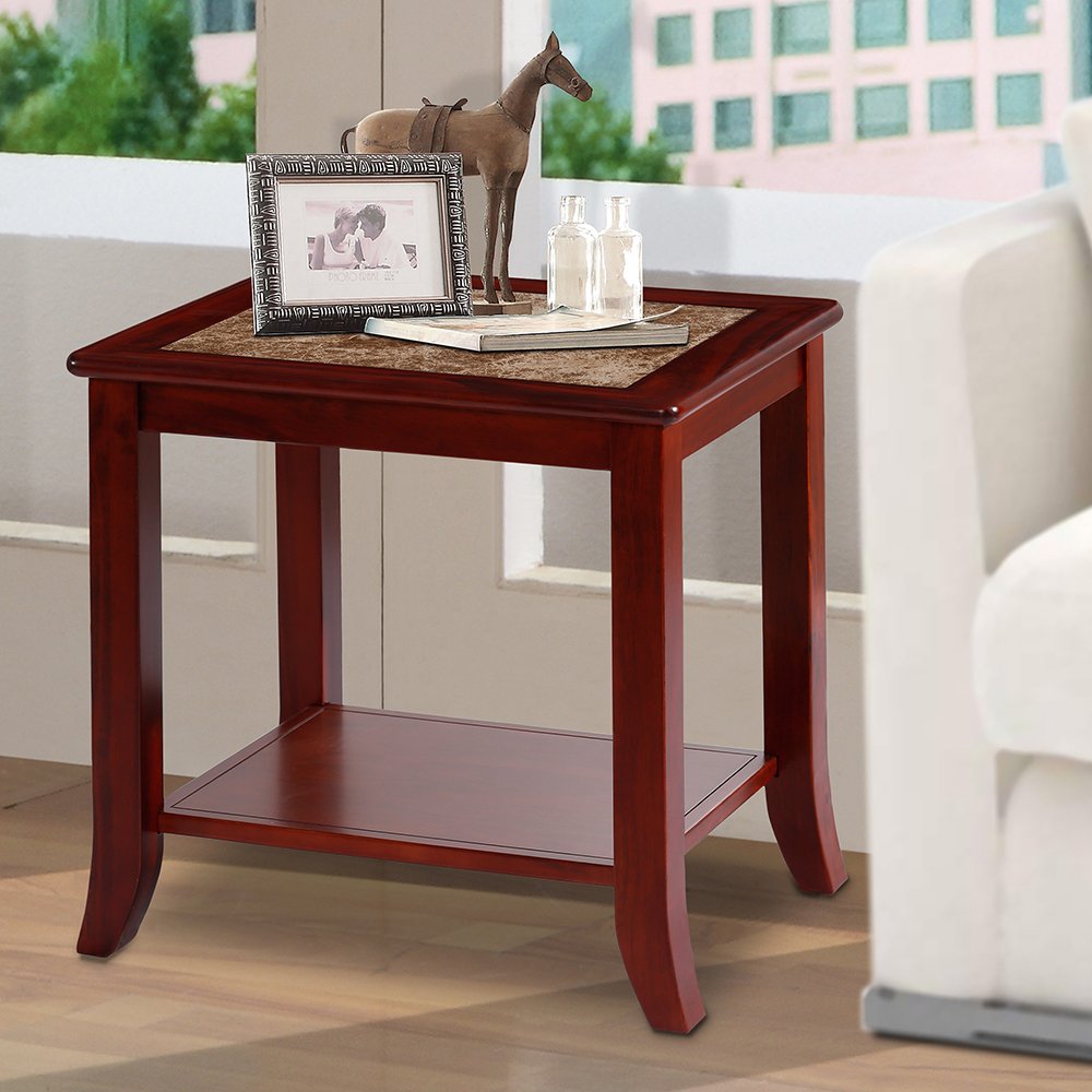 Best marble top side table with wood
