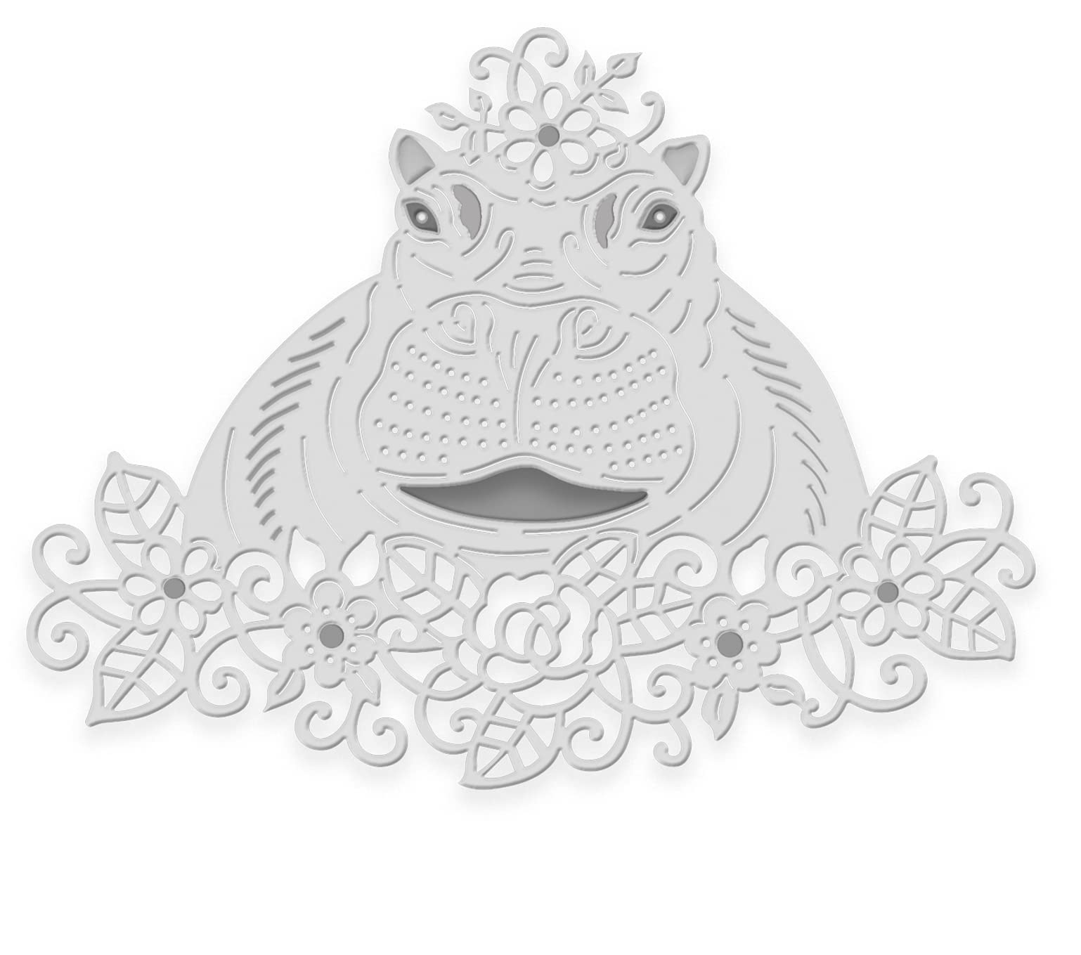 Floral Hippo - Sweet Dixie Cutting Die for Scrapbooking, cardmaking NAD papercrafts Designed by Sue Dix