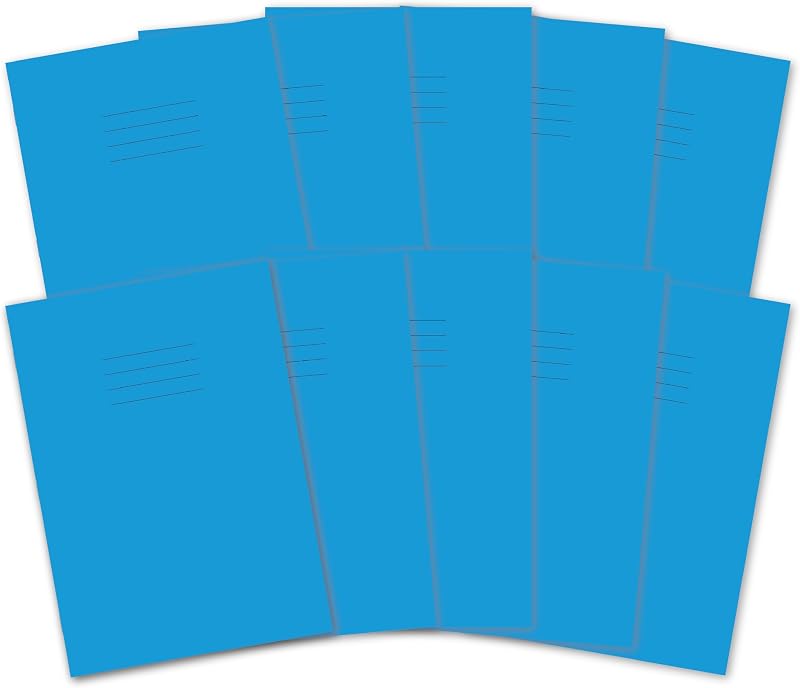 Hamelin A4 Exercise Books 48 Pages Light Blue Pack of 10 8 mm Rule Margin