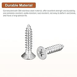 DTGN 100Pcs #8x3/4" Flat Head Wood Screws, 304