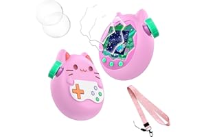 GENERIC Silicone Cover for Tamagotchi Paradise,Case for Tamagotchi Paradise, Pink Silicones Protective Case with Lanyard Screen Protector Button Film,Anti-Drop Silicone Cover for Trending
