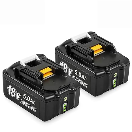 [2 Stück] BL1850B 18V 5000mAh Lithium Ersatzakkus für Makita BL1860B, BL1860, BL1850B, BL1850, BL1840B, BL1840, BL1845, 19420