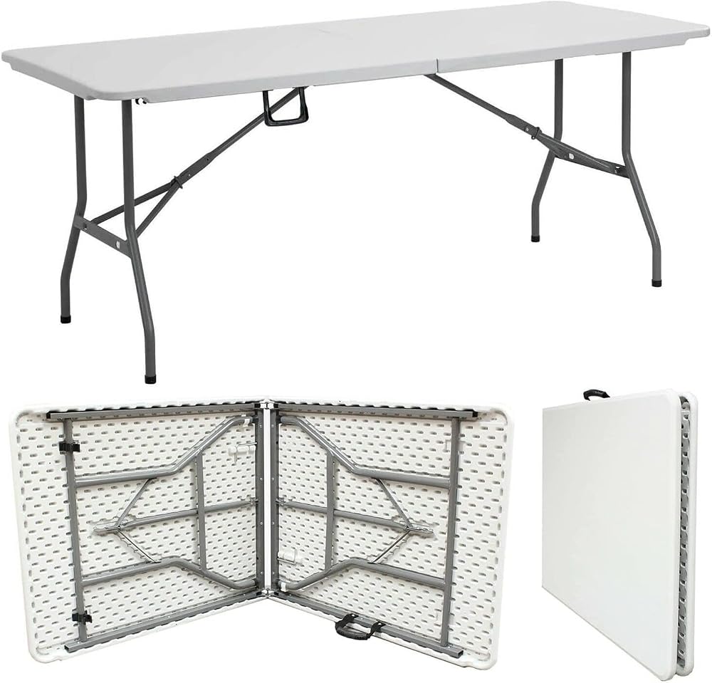 Absolute Deal 6ft Heavy Duty Folding Table White for Indoor Outdoor Catering