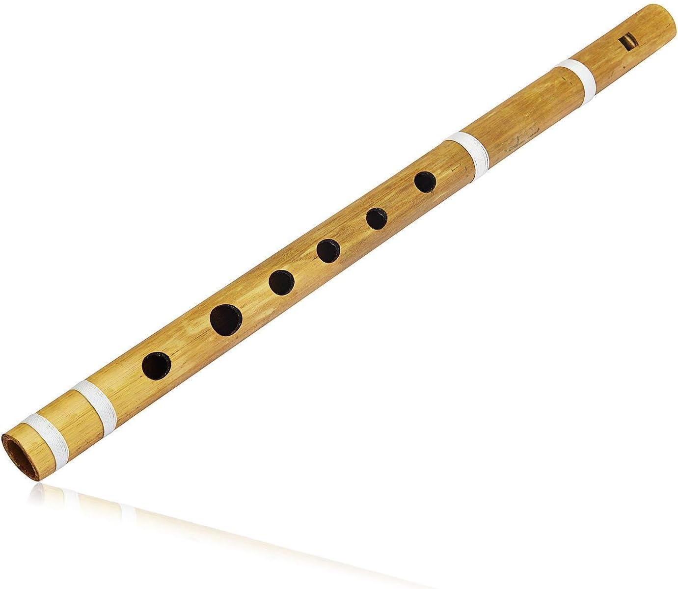 Nepalkart Wooden Bamboo Flute in 'G' Key Fipple Woodwind M usical Instrument Recorder Traditional Bansuri Hand Crafted Novelty Gifts Men Women Kids 14 inch