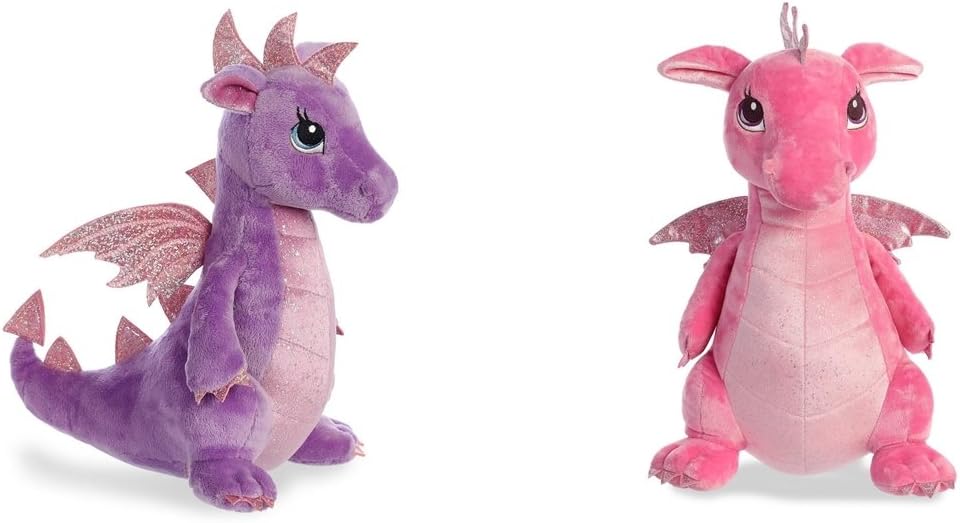 Aurora set of 2 Sparkle Tales Dragons, includes Larkspur Dragon and Dahlia Dragon