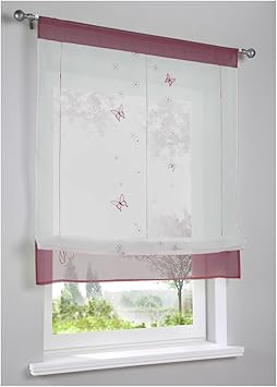 Amazon De Necohome Tunnelzug Raffrollo Ohne Bohren Schmetterling