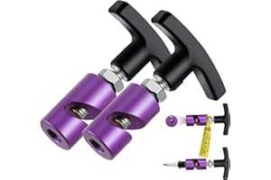 COLUCK Hood Strut Tool with Brass Tip Protection, Spark Plug Caliper and Car Hood Prop Tool 2-in-1 Tool, 12mm Spark Plug Gap Tool, Hood Shock Clamp, Car Hood Clamp for Lift Support 2 Packs Purple