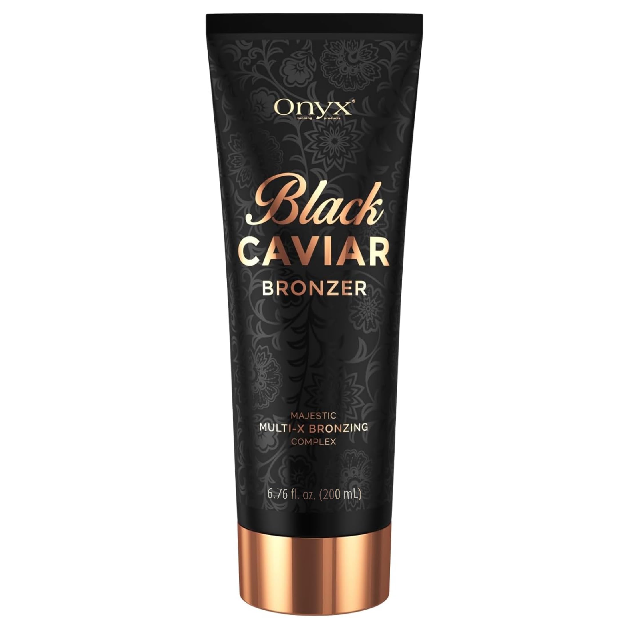 Onyx Black Caviar Sunbed Bronzer Cream - Instant Deep Bronze Colour with a Smooth, Dark Finish - Hydrating Formula for Indoor and Outdoor Tanning | 200 ml
