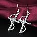 Sephla 925 Sterling Silver Plated 1/2ct Cubic Zirconia Cross Dangle Earrings For Women