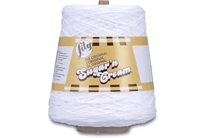 Lily SUGAR N CREAM CONES White Yarn - 1 Pack of 14oz/400g - Cotton - #4 Medium - 706 Yards - Knitting/Crochet