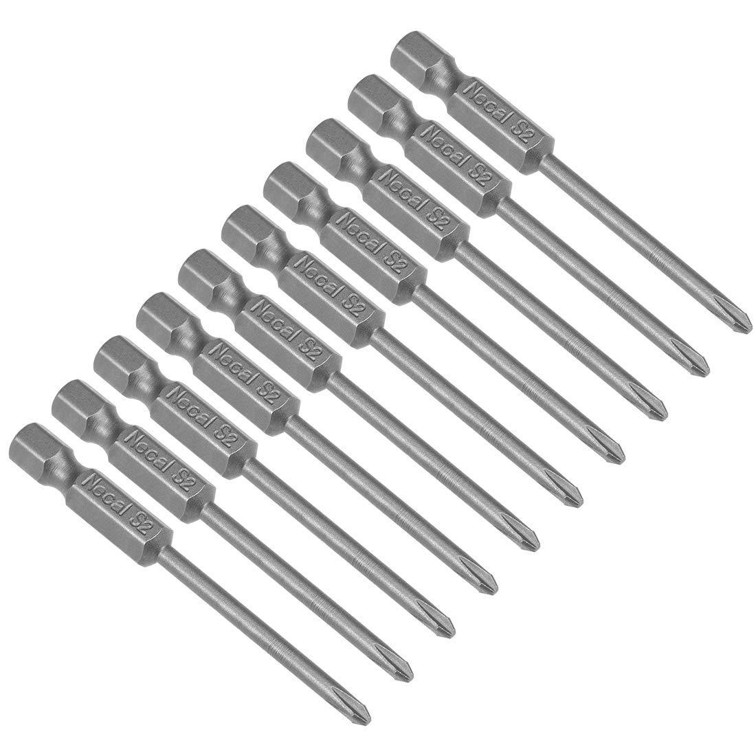 sourcing map 10pcs 65mm 1/4" Hex Shank 3mm PH1 Magnetic Phillips Head Screwdriver Bits S2 High Alloy Steel
