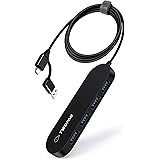 TWOPAN Ultra Slim 4-Port USB C to USB 3.0 Hub Multiport Adapter, USB Port Expander with 4ft Extended Cable, Portable Mini USB