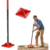 8" x 8" Steel Tamper Tool, 48" Long Handle Heavy Duty Hand Compactor for Soil, Gravel, Dirt & Asphalt, Ergonomic Ground Leveler for Pavers, Driveway Repair, Lawn & DIY Landscaping