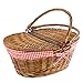 Kovot Country Style Wicker Picnic Basket with Folding Handles & Liners | Measures 16.5