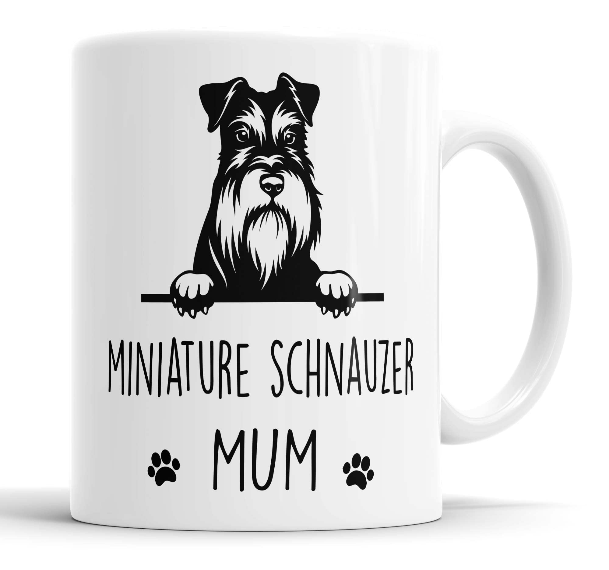 Faithful Prints Miniature Schnauzer Mum | Mug Gift | Dog Mug for Birthday Christmas | Friend, Mum, Auntie, Sister Ceramic Cup