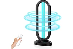 ZETAWALE UV Light Sanitizer, Ultraviolet Lamp with Remote Control for Bed Bugs and Dust Mites, Home Disinfection Device UV Lamp for Home, Room & Kitchen, Ultraviolet Light with 3 Speed Timings
