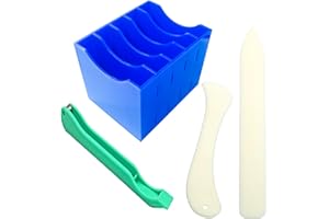 LUXIYS Stained Glass Kit, Foil Dispenser Kits, Stained Glass Plastic Burnisher, Glass Tool Storage Box