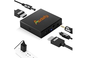 AODAFY HDMI Audio Extractor, HDMI to Optical Adapter, HD to 3.5mm AUX Sound Extractor Splitter, 4K@60Hz Audio Converter Supports HDMI2.0, HDCP 2.3, for Apple TV, Fire TV, PS5, Xbox etc