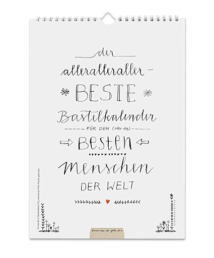 A4 Bastelkalender immerwährend zum Selbstgestalten | Kreativkalender, Geburtstagskalender, Wandkalender | zeitloses Schwarz W