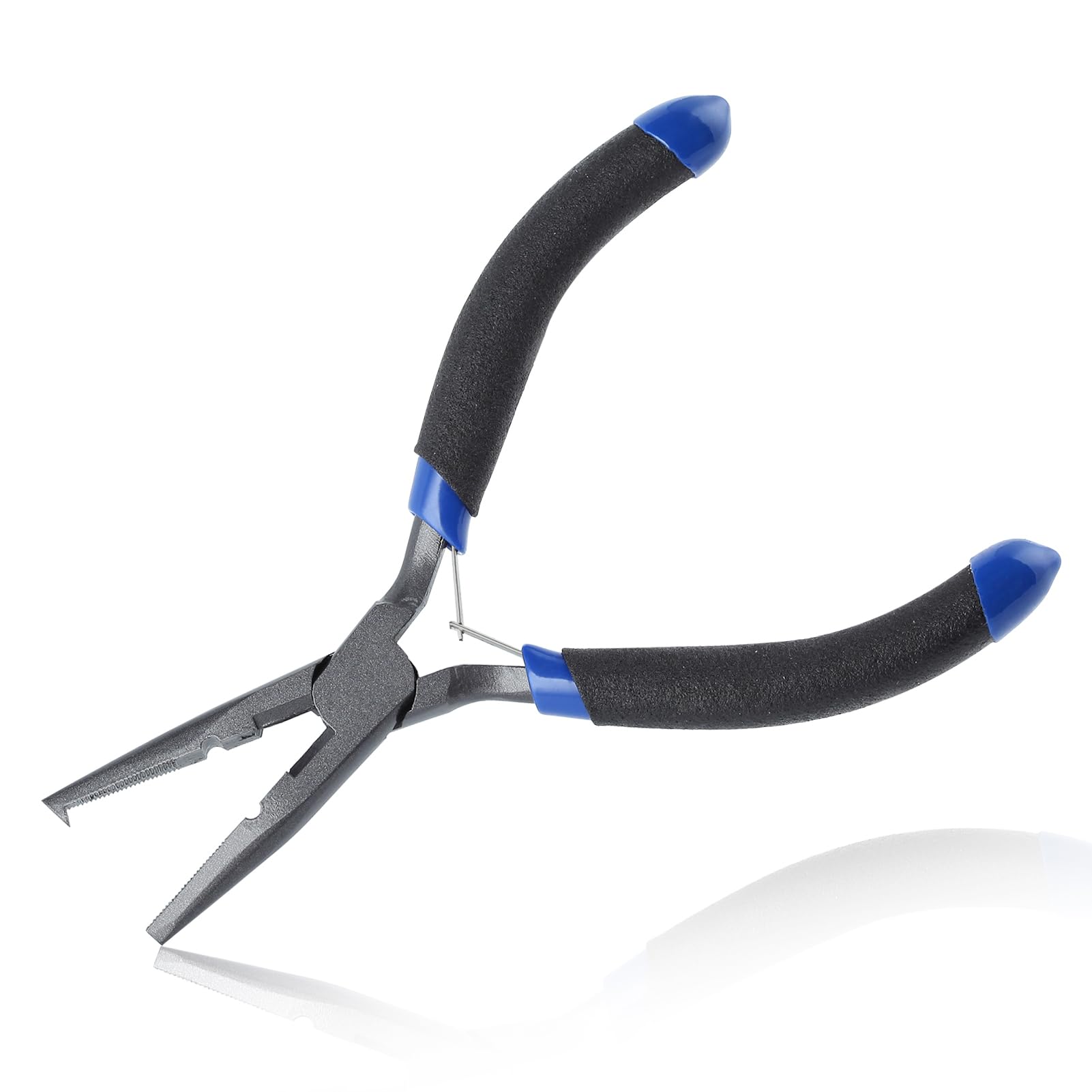 LEONTOOL 5" Fishing Pliers Hook Remover, Light Weight Split Ring Pliers for Fishing 3 in 1 Professional Multifunctional Fish Plier with Braid Line Cutter and Crimper Saltwater Resistant Teflon Coated