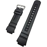 NewLife 16mm Black, Rubber Polyurethane (PU) Material Watchband | Comfortable Tough, Durable Replacement Watchstrap that brings to Any Watch (for Men and Women)