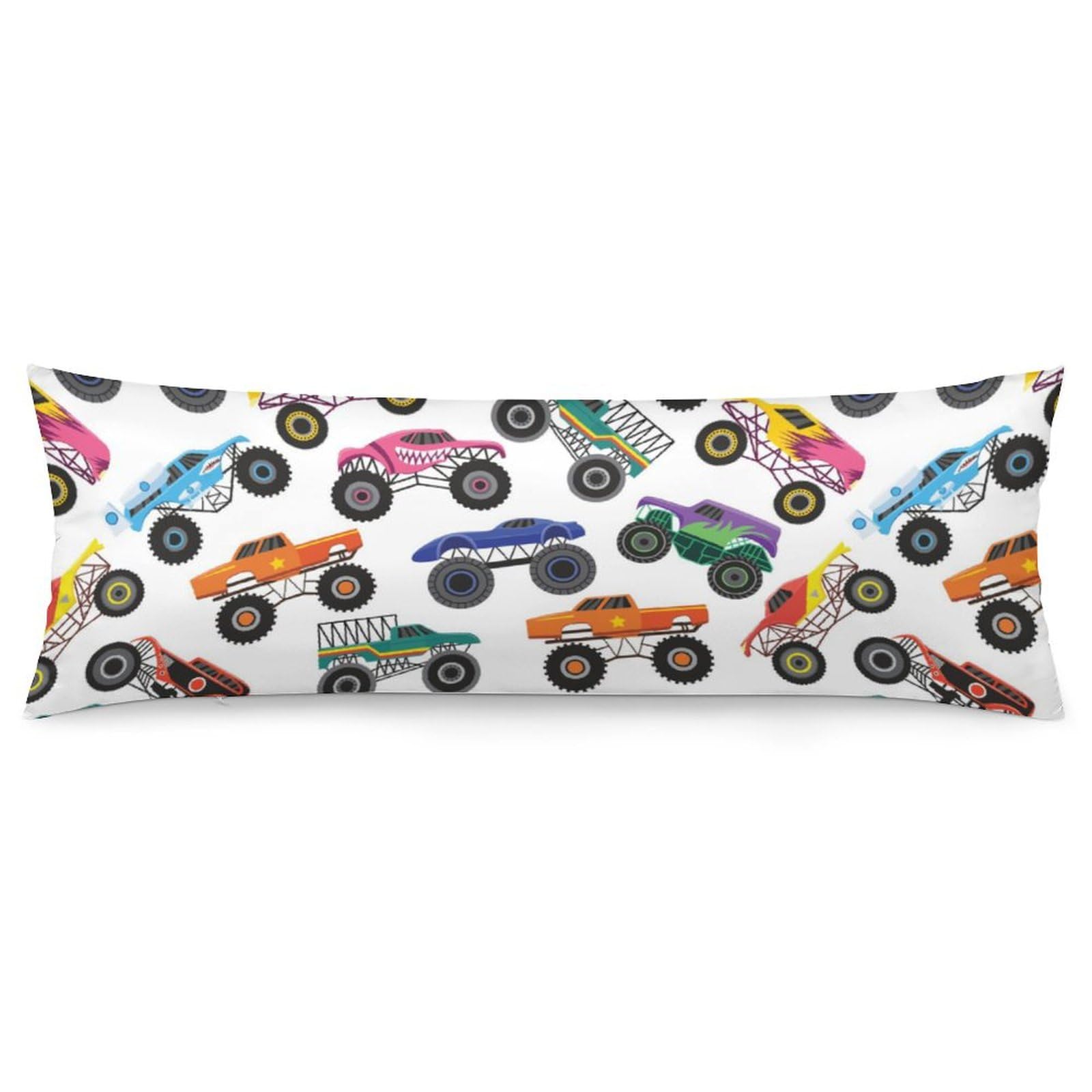 Photo 1 of Velumair Body Pillow Cover with Zipper Cartoon Car Long Pillow Cases for Body Pillows Rectangle Soft Large Body Pillow Case for Home Bedding Couch Sofa 20"x54" Monster Truck Room Decor for Boys