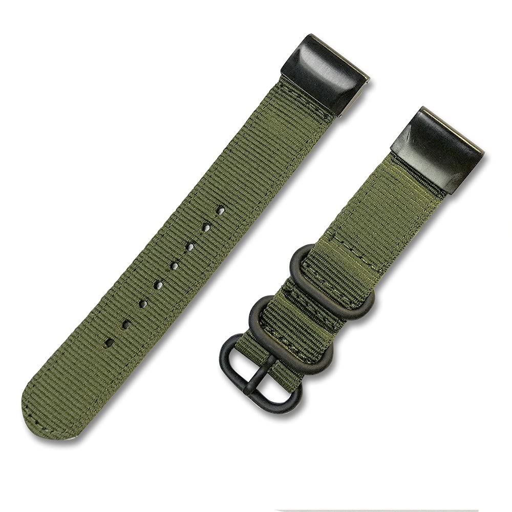 for Garmin Fenix 5X Band Replacement Quick Easy Fit Soft Woven Nylon Watch Strap for Fenix 5X/5X Plus/6X/6X Pro/3/3 HR/Descent MK1/D2 Delta PX/D2 Charlie (26mm Width) (Army Green)