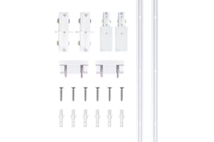 BRAVSEKAI White Aluminum Alloy Shell H Type Track Lighting Rails, 4PCS H Track Lighting Rails Kit 120V Single Circuit 3-Wire 6.5 FT (3.28FT*2) with Extra I Connector Wall Anchors for H Track Lighting Heads