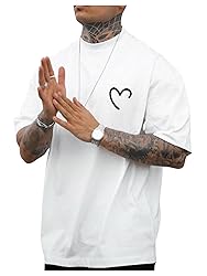 GORGLITTER Men's Crewneck T Shirt Letter Graphic