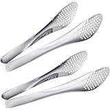 BIGSUNNY 9 inch Buffet Tongs, 2 Pack Stainless Steel Food Serving Tongs