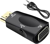 Generic HDMI to VGA Adapter 1080p Gold Audio Jack Cable for Monitor Laptop view 1