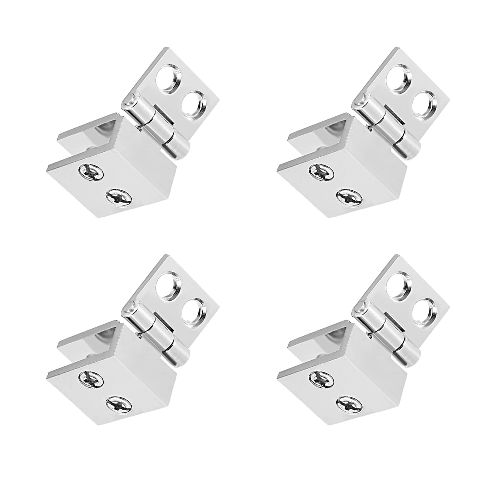METALLIXITY Glass Door Hinges, (5mm-8mm Glass Thickness) 4Pcs, 0-Degree Glass Hinge Clamp - for Wine Cabinet Display Cabinet Bathroom Gate