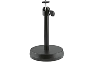K&M König & Meyer 19781.100.55 Desktop Camera Stand | Stable Webcam Stand for Desks with Round Base to Mount Equipment up to 