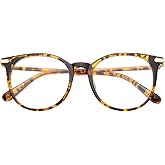 Gaoye Blue Light Blocking Glasses, Retro Round Eyewear Frame Anti Eyestrain Computer Glasses for Women Men (Tea Leopard/Transparent Lens)