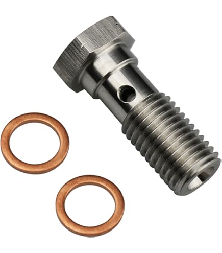 Doppelter Banjo-Bolzen M12x1.25 - 45mm Länge, Bronzefarben Mit Unterlegscheiben