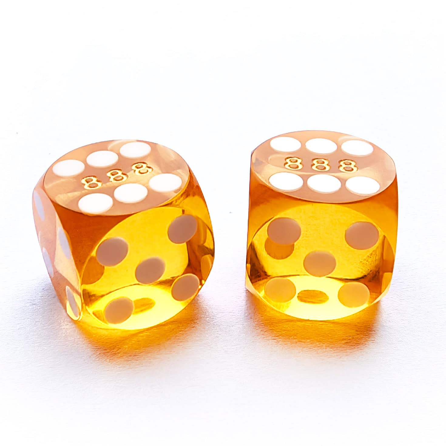 Bescon Professional Precision Dice Round Corner 9/16" (14.3mm) with Random Serial Number, Precision Cut Dice 14.3MM Gem Orange, 2pcs Set — image 1